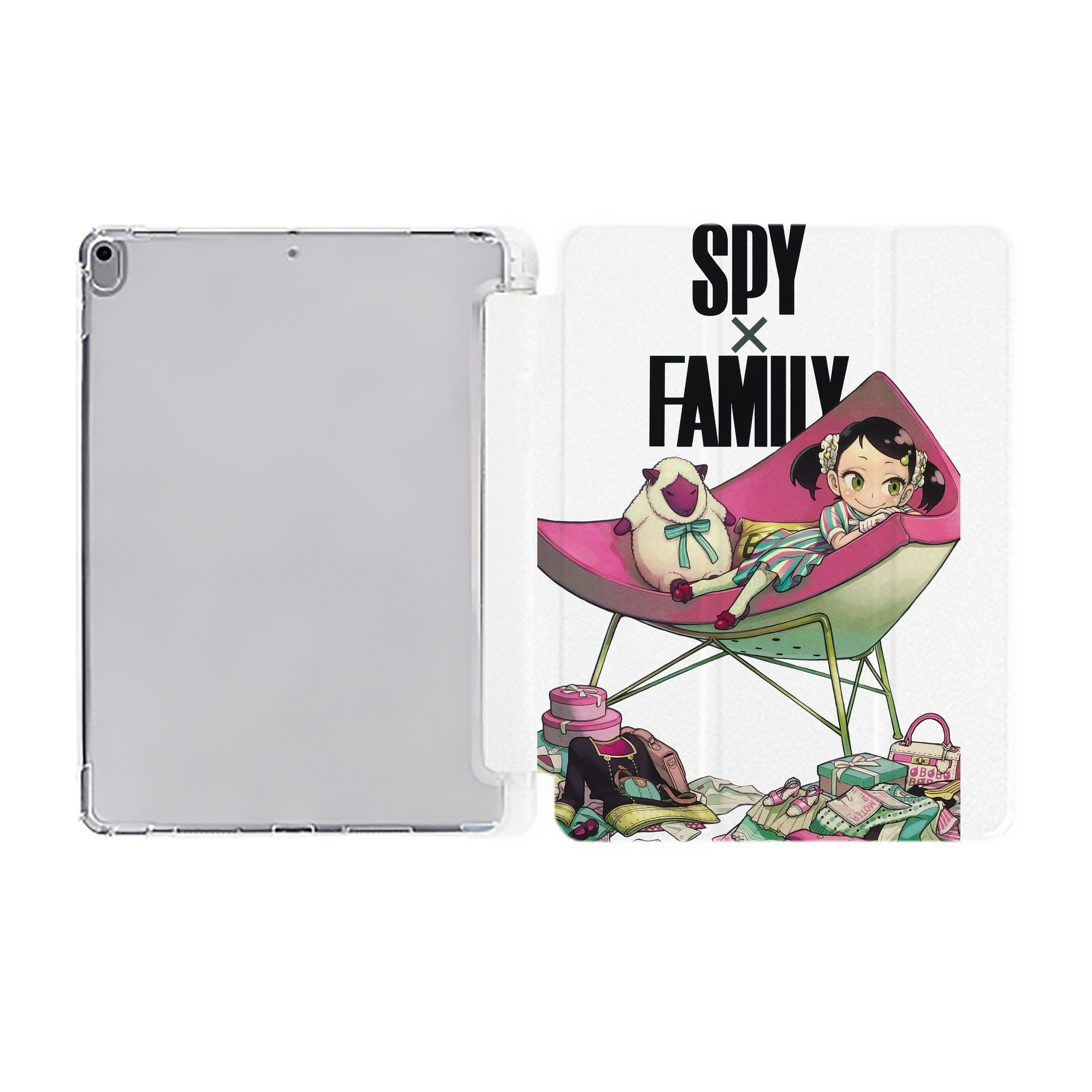 （画像用） SPY×FAMILY间谍家家酒 IPad ケース ペン収納付き 三つ折りスタンド PUレザー×シリコン 対応機種9.5/10.5/10.9インチ